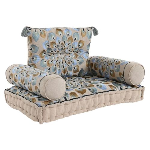 Sessel deGarten dkd home decor blau beige 90 x 55 x 18 cm