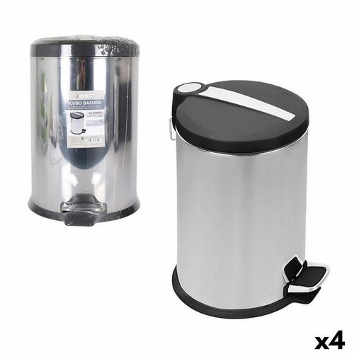 Abfalleimer confortime silber Metall 4 Stück 12 l 25 x 39 cm (25 x 25 x 39 x 39 cm)