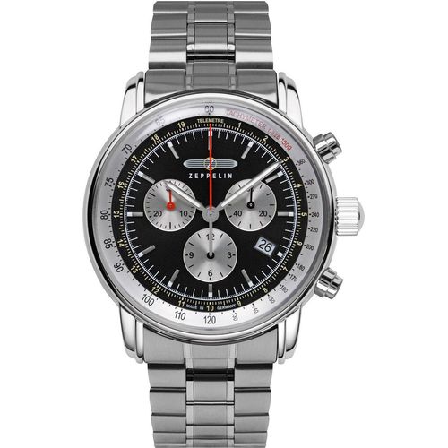 Zeppelin 8888MB-2 Herrenuhr LZ 14 Marine Chronograph Stahl/Schwarz