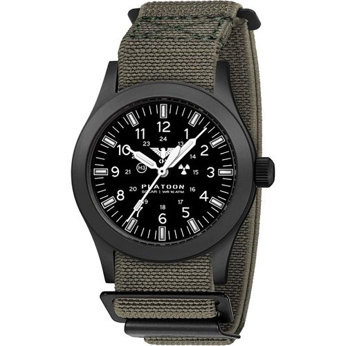 KHS PLABSSF.DFSGO Herrenuhr Platoon Solar Flex-Textilband Grau