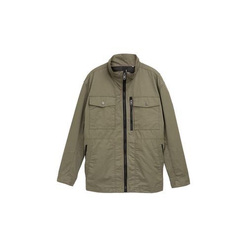 TOM TAILOR Herren Plus Size - Fieldjacket aus Baumwolle, grün, Uni, Gr. 5XL
