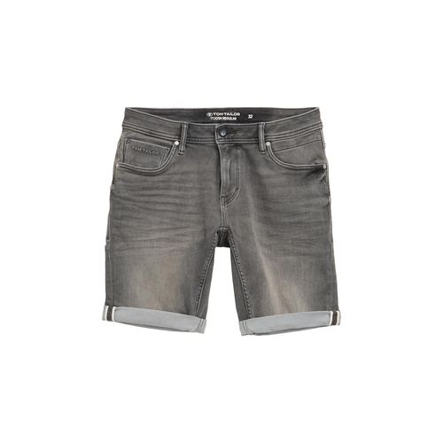 TOM TAILOR Herren TTJOSH REGULAR Jeans Shorts mit Superstretch, grau, Uni, Gr. 36