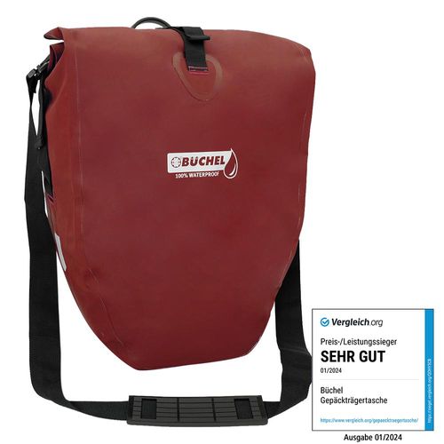 Wasserdichte Fahrradtasche - Merlot