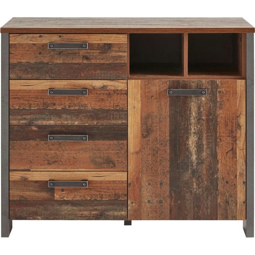 Kommode FORTE "Clif", braun (old wood vintage), B:106,7cm H:86,3cm T:41,6cm, Sideboards, Kommode, Breite 106 cm