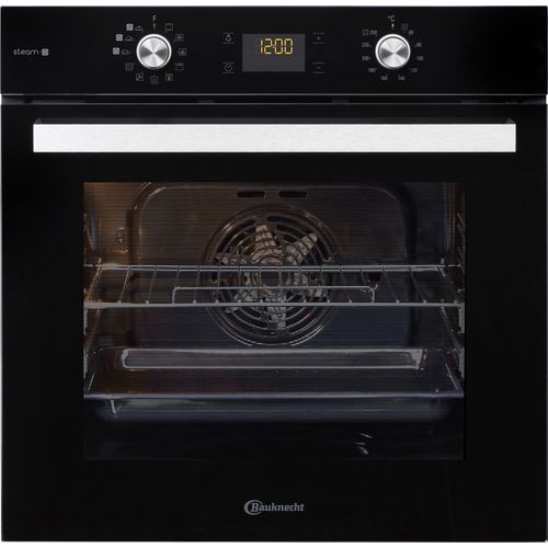BAUKNECHT Pyrolyse Backofen "BAK5S KP8V2 BLG", A+ (A+++-D), schwarz, B:59,5cm H:59,9cm T:57cm, Backöfen, Dampffunktion