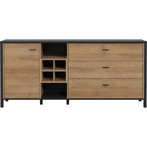 Sideboard FORTE "High Rock", schwarz, B:186,3cm H:85,1cm T:40,2cm, Sideboards, Sideboard, Breite ca. 186 cm