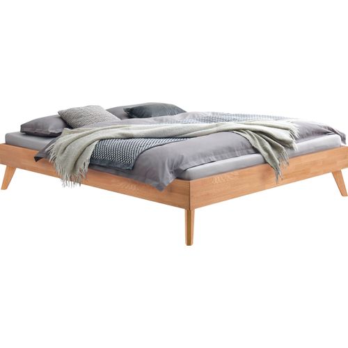 Holzbett HASENA "Calvari", braun (eiche bianco, geölt), B:96cm H:41cm L:205cm, Eiche massiv, Betten, Massivholzbett, mit einer Fußhöhe von 25 cm