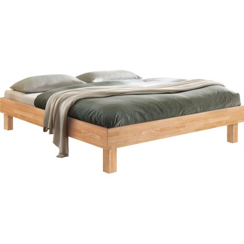 Holzbett HASENA "Rapallo", braun (eiche bianco, geölt), B:126cm H:41cm L:205cm, Eiche massiv, Betten, Massivholzbett, Fußhöhe 25 cm