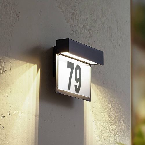 Lindby LED-Hausnummer-Leuchte Antal, anthrazit, Alu