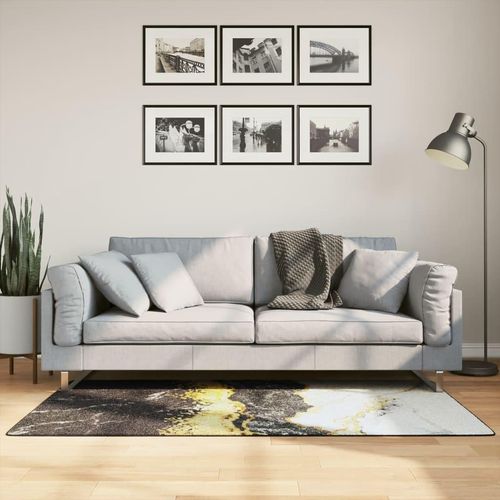 Teppich Waschbar Mehrfarbig Rutschfest Golden Und Weiß | Größe: 80 x 150 cm