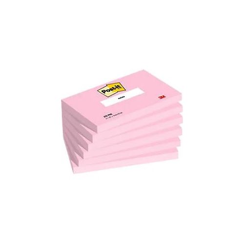 Post-it Haftnotizen Haftnotizen 127 x 76 mm Blanko Rosa 655-PNK 100 6 Stück à 100 Blatt