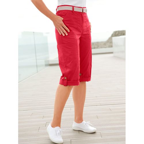 Caprihose CASUAL LOOKS, Damen, Gr. 23, Kurzgrößen, rot, 98% Baumwolle, 2% Elasthan, unifarben, kurz, Hosen