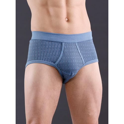 Slip WÄSCHEPUR, Herren, Gr. 10, blau (hellblau, bedruckt), 75% Baumwolle, 25% Polyester, Unterhosen