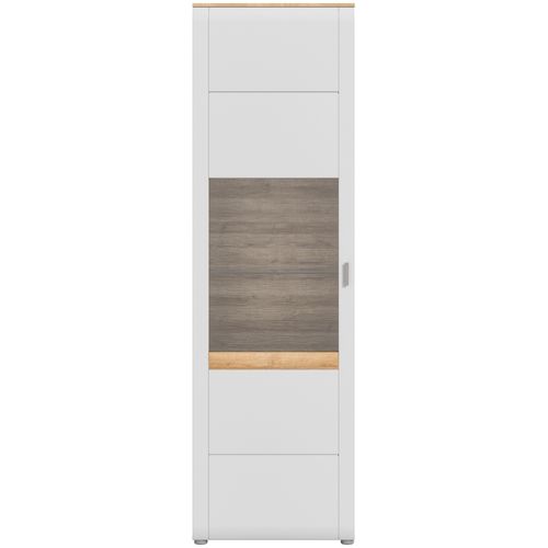 INOSIGN Standvitrine »Aska, Höhe 202cm, Metallgriff, 1 Glastür, 1 Glaseinlegeboden, 6 Fächer«, (1 St.), Matte Optik, 2-farbig, Vitrine, Vitrinenschrank, Hochschrank, Schrank