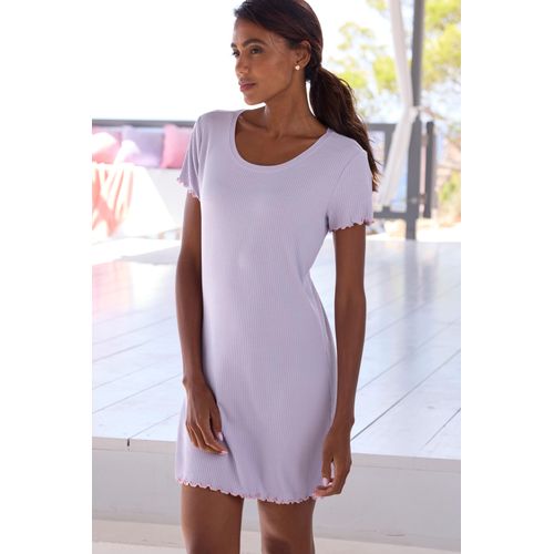 Nachthemd VIVANCE DREAMS, Damen, Gr. 48/50, N-Gr, lila (lavendel), Single Jersey, Obermaterial: 92% Modal (TENCEL), 8% Elasthan, unifarben, ca. Mitte Oberschenkel, Rundhals, angeschnitten Babylock, Kleider, mit süßem Babylock-Saum