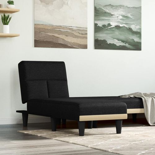 The Living Store Chaiselongue Schwarz Stoff