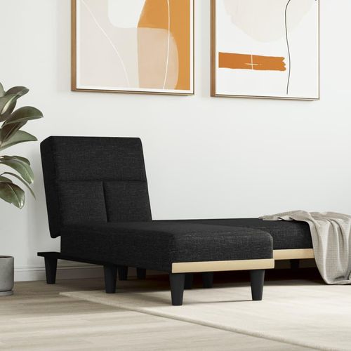 The Living Store Chaiselongue Schwarz Stoff