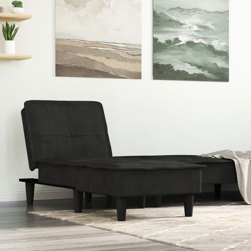 The Living Store Chaiselongue Schwarz Samt