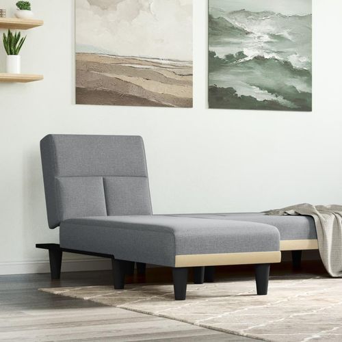 The Living Store Chaiselongue Hellgrau Stoff