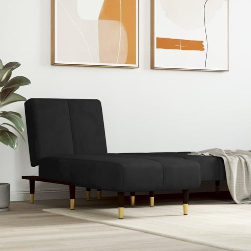 The Living Store Chaiselongue Schwarz Samt