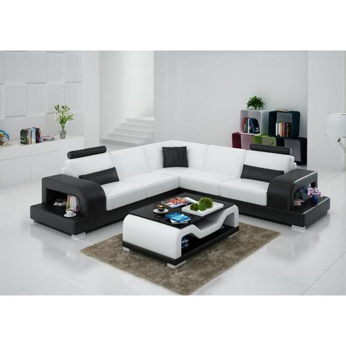 Stoff Textil Couch Wohnlandschaft Ecksofa Eck Garnitur Design Modern Sofa +USB