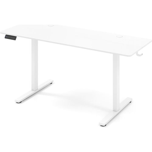 COSTWAY Stehschreibtisch Computertisch 160x60cm höhenverstellbar, elektrischer Steh-Sitz Tisch mit 2 Haken, Memory Funktion & Kollisionschutz