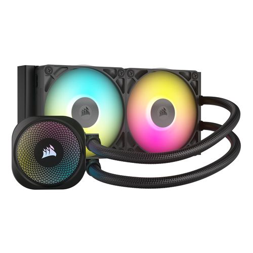 CORSAIR CPU Kühler "iCUE LINK TITAN 240 RX RGB AIO", schwarz, B:27,7cm H:12,5cm T:2,7cm Ø:12cm, Computer-Kühler, Flüssig