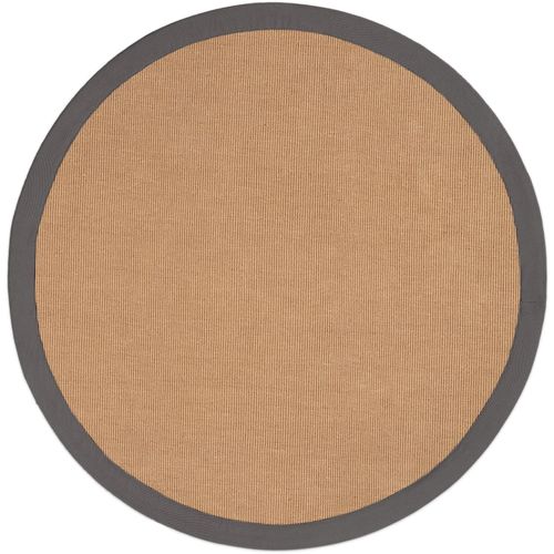 Sisalteppich CARPETFINE "Sisal", grau, H:5mm Ø:60cm, Sisal, Teppiche, Sisalteppich, mit farbiger Bordüre, Anti-Rutsch Rückseite