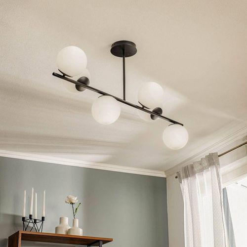 Deckenlampe Kabo,1 Arm, schwarz, sechsflammig