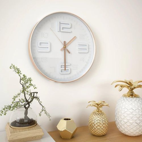 Wanduhr Kupferoptik 30 Cm | Farbe: Kupferrot