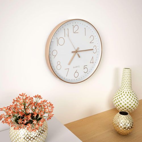 Wanduhr Kupferoptik 30 Cm | Farbe: Rotgolden