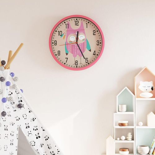 Wanduhr Ø25,5 Cm Polystyren Und Glas | Farbe: Rosa
