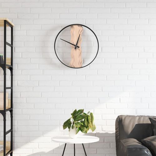 Wanduhr Ø35 Cm Eisen Und Eichenholz | Farbe: Braun