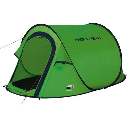 Wurfzelt HIGH PEAK "Vision 2", grün (grün anthrazit), Zelte, B/H/L: 140cm x 100cm x 235cm, B:140cm H:100cm L:235cm