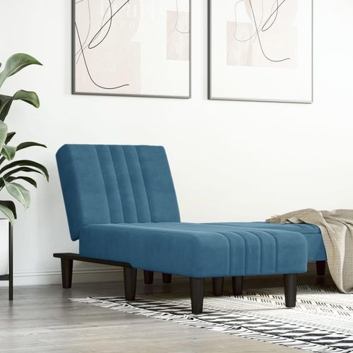 The Living Store Chaiselongue Blau Samt