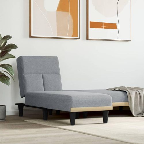 The Living Store Chaiselongue Hellgrau Stoff