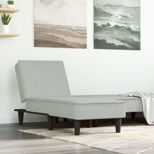 The Living Store Chaiselongue Hellgrau Samt