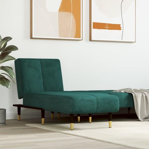 The Living Store Chaiselongue Dunkelgrün Samt
