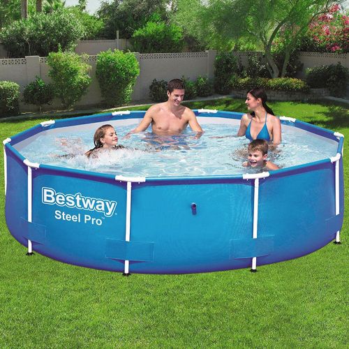 Bestway Steel Pro Frame Pool ohne Pumpe, rund 305x76cm Stahlrahmenpool, blau