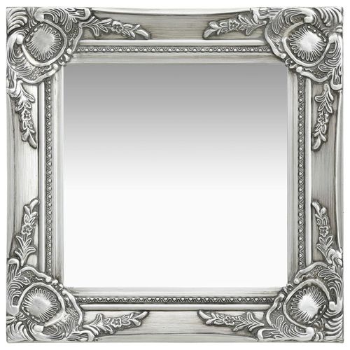 Wandspiegel Im Barock-Stil | Farbe: Silber | Größe: 40 x 40 cm