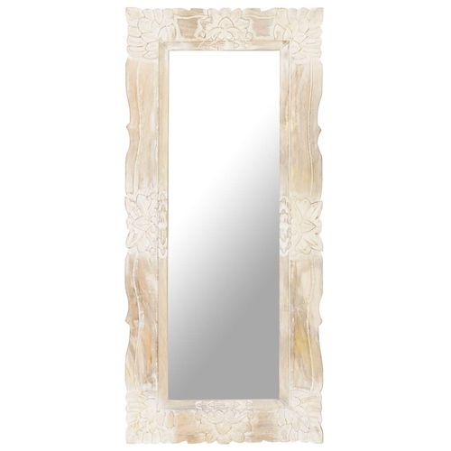 Spiegel Mango Massivholz | Farbe: Weiß | Größe: 110 x 50 cm
