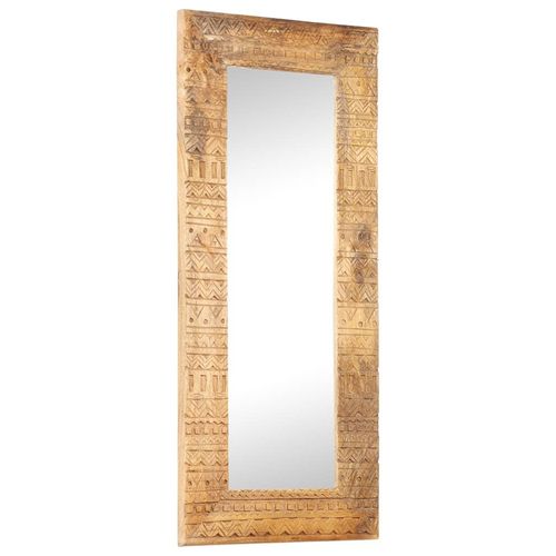 Handgeschnitzter Spiegel 50X50X2,5 Cm Massivholz Mango | Größe: 110 x 50 x 2.5 cm