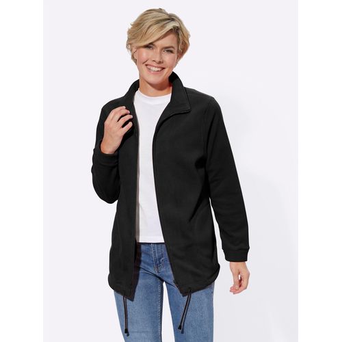 Fleecejacke CASUAL LOOKS, Damen, Gr. 23, schwarz, 100% Polyester, unifarben, lässig geschnitten, Langarm, Jacken