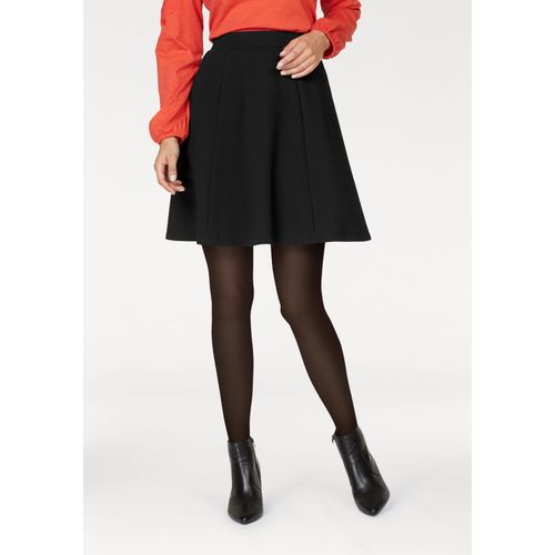 Jerseyrock ANISTON SELECTED, Damen, Gr. 42, schwarz, Jersey, Obermaterial: 60% Polyester, 35% Viskose, 5% Elasthan, unifarben, feminin, figurumspielend kniefrei, Röcke, mit Struktur