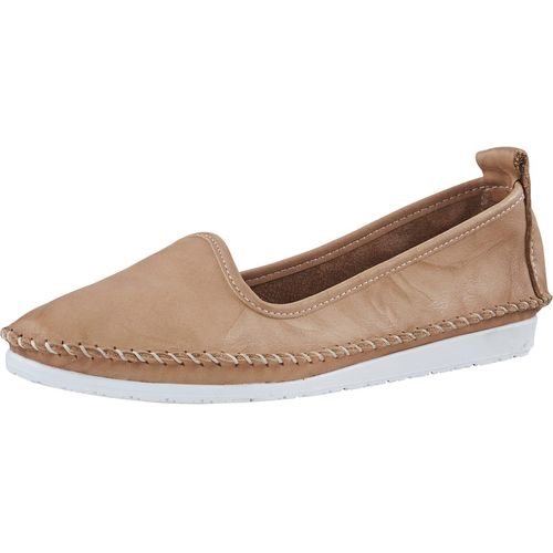 Slipper ANDREA CONTI, Damen, Gr. 35, beige (sand), Glattleder, Leder, modisch, Schuhe, Topseller