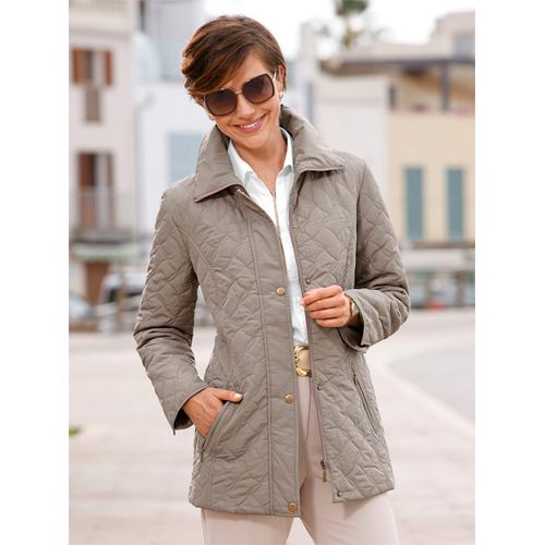 Steppjacke CLASSIC, Damen, Gr. 40, grau (taupe), 100% Polyester, unifarben, figurumspielend, Langarm, Jacken