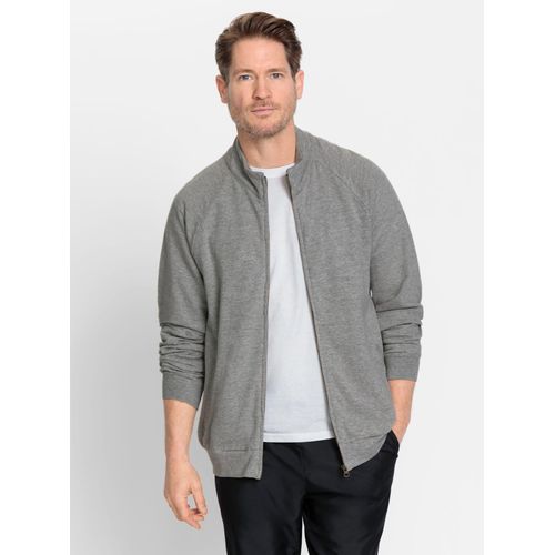 Sweatjacke CATAMARAN, Herren, Gr. 48/50, grau (grau, meliert), 88% Baumwolle, 12% Polyester, Langarm, Sweatjacken