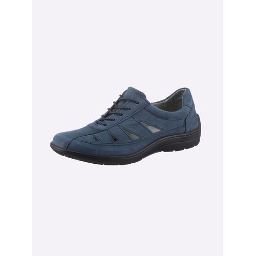 Schnürschuh CLASSIC, Damen, Gr. 41, blau (jeansblau), Nubukleder, Schuhe