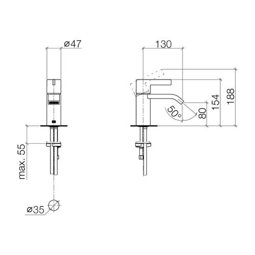 Dornbracht IMO Waschtisch-Einhandmischer ohne Ablaufgarnitur 33521670 chrom 33521670-00