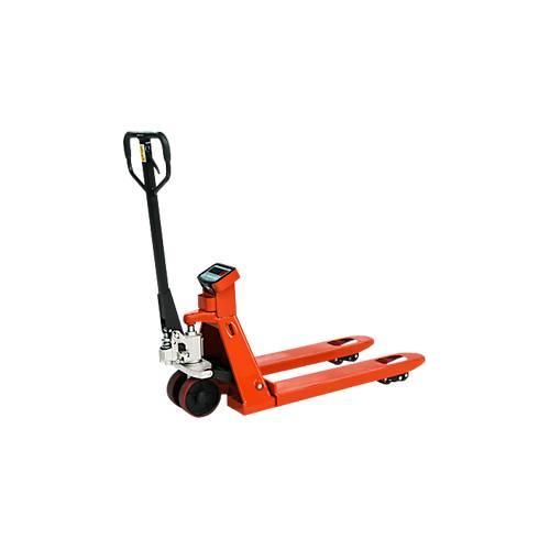 Schefer Gabelhubwagen mit Waage Premium, Tragfähigkeit 2500 kg, Teilung 0,5 kg, Gabellänge 800 mm